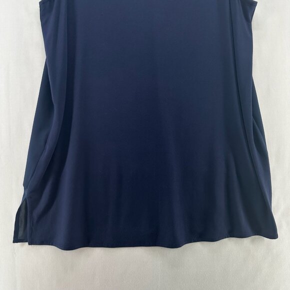 Michael Kors Tank Top Womens Size M Tunic Layered V-Neck Sleeveless Shell Blue - Picture 6 of 11